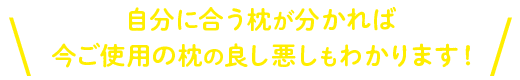 自分に合う枕が分かれば今ご使用の枕の良し悪しもわかります！